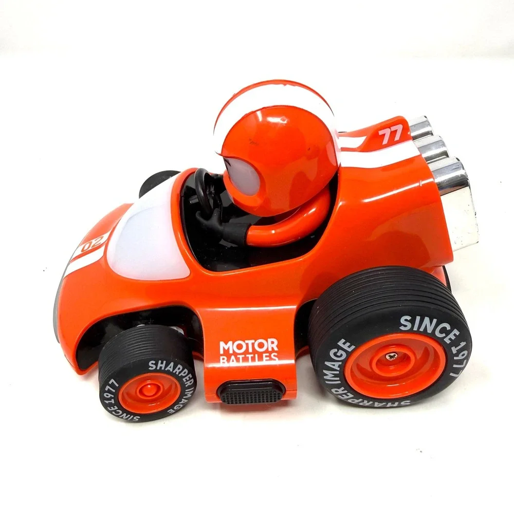 Sharper Image Motor Battles Remote Control Light-Up Cars Orange Blue Set 1017802